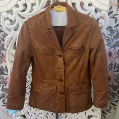 Mossimo Genuine Leather Jacket Vintage Leather Blazer Outer Jacket Lines Are Distressing Is Natural Or Caused By Normal Wear No Other Flaws Fully Lined Save $10 On Your First Purchase If You Sign Up With Code Takese7en Check Out The Rest Of Our Closet For Discounts! We Do Our Best To Note All Flaws. Garments Hand Picked By Takese7en. Vintage Items May Have Some Discoloring, Fading, Pulling Or Other Flaws Not Mentioned. Items Sold May Be Pre-Loved Washed And/ Or Clean Unless Stated New With Tags. Classic Cognac Outerwear For Work, Brown Leather Jacket With Pockets For Work, Cognac Leather Jacket For Work, Fitted Cognac Outerwear For Work, Cognac Long Sleeve Outerwear For Work, Fitted Beige Leather Jacket With Pockets, Camo Puffer Jacket, Leather Jacket Vintage, Windbreaker Jacket Mens