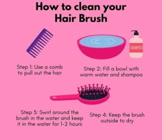 How Much Hair Product To Use, Hair Cleaning Tips, How To Wash Your Hairbrush, How To Wash Hairbrush, How To Clean Your Hair Brush, How To Clean Your Hair Brushes, Clean Brushes Hair, How To Clean A Hairbrush, How To Wash Hair Brushes