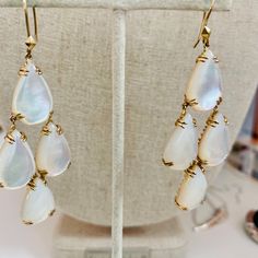 These Earrings Are Stunning On! They Are Chandelier Style And Can Be Worn Reversible. Comes With A Box. White Chandelier Earrings, White Drop Chandelier Earrings, Elegant White Nickel-free Chandelier Earrings, White Chandelier, Dot Jewelry, Chandelier Style, Stella And Dot, Chandelier Earrings, A Box