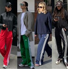 Sporty Glam Outfits, Adidas Outfit Women Casual, Zoomer Fashion, Woven Pants Outfit, Adidas Track Pants Outfit Woman, Track Pants Outfit Women, Sporty Outfits Summer, Adidas Track Pants Outfit, Adidas Street Style