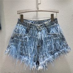 Beaded Beauty Tassel Denim Shorts – Thekittenpark Denim Party Shorts, Spring Party Denim Jean Shorts, Blue High Waist Rhinestone Jeans, Short Denim Party Jeans, Rhinestone Fringe Denim Jean Shorts For Spring, High-waist Blue Jeans With Rhinestones, Blue High-waist Jeans With Rhinestones, High Waist Blue Jeans With Rhinestones, Blue High Waist Jeans With Rhinestones