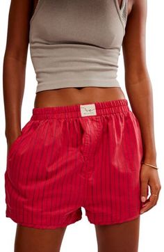 Handy pockets bring all-day convenience to these cotton-blend shorts topped by a comfy elastic waist. Elastic waist Side-seam pockets 65% cotton, 35% lyocell Machine wash, dry flat Imported Boxer Outfits Female, Pajama Dress, Day To Day, Logo Tag, Dressy Tops, To Day, Boxer Shorts, Free Logo, Sweater And Shorts