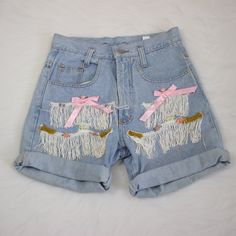 Never Worn, Excellent Condition. Cute Short Summer Jeans, High Waist Jeans For Summer Festival, Summer Festival High Waist Jeans, Trendy Jean Shorts For Spring Festival, Cute High-waist Denim Blue Jeans, Cute High Waist Denim Blue Jeans, Cute High Waist Jean Shorts For Spring, Denim Shorts For Summer Festival, Cute High Waist Summer Jeans