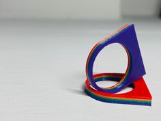 With a rainbow of colors, this simple statement ring will brighten every day. These 3D printed rings make for a simple gift and a great conversation starter when being worn. It is lightweight, but very durable. 3d Printed Jewellery, 3d Printed Engagement Ring, 3d Printed Resin Ring, Resin Statement Ring, 3d Printed Ring, Quick Dip, Simple Gift, Great Conversation Starters, Simple Gifts