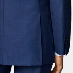 Cut to a tailored fit, this mid-blue jacket features notched lapels, straight flap pockets, and a natural shoulder. Dinner Jacket, Business Suit, Silk Wool, Cotton Velvet, Blazer Dress, Pure Linen, Blue Jacket, Wool Jacket, Fashion Advice