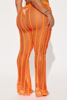 Available In Orange. Swim Cover Up Pants Elastic Waistband Flare Leg Fishnet Full Stretch Final Sale Shell 1: 90% Polyester 10% Spandex Shell 2: 92% Polyester 8% Spandex Imported | Summer Party Starter Fishnet Cover Up Pants in Orange size 1X by Fashion Nova Swim Cover Up Pants, Cover Up Pants, Party Starters, Orange Fashion, Swim Cover, Matching Dresses, Summer Party, Summer Women, Clothes For Sale