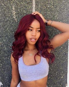 Bordo Hair Color, Maroon Hair Aesthetic, Maroon Hair Color, Blonde Grunge, Pelo Color Borgoña, Bright Red Hair Color, Pelo Color Vino, Which Hair Colour, Maroon Hair