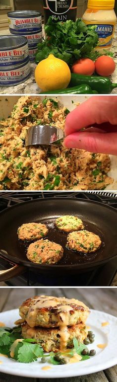 there are some food that is being cooked on the stove and in the pans