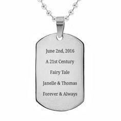 Gifts for Dad | Jewlr Mens Dog Tag Necklace, Memory Crafts, Girls Unique, Man And Dog, Photo Pendant, Meaningful Messages, Diamond Gift, Couple Jewelry, Dog Tag