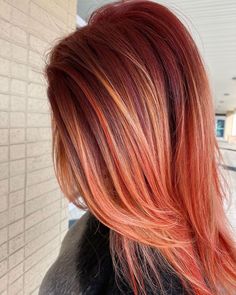 Copper Balayage Hair, Long Sleek Hair, Copper Balayage, Balayage Hair Color, Blonde Balayage Highlights, Latest Hair Color, Copper Hair Color, Hair Color Shades, Have Inspiration