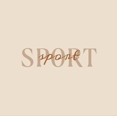 the word sport written in brown on a beige background