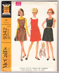 an old fashion sewing pattern for women's dress and jacket, from the 1950's