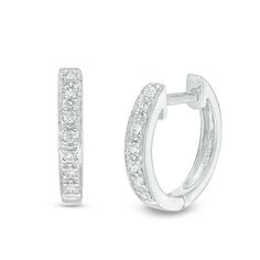 Add the perfect little touch of shimmer with these diamond huggie hoop earrings. Crafted in cool 14K white gold, each huggie earring features a row of sparkling diamonds. Radiant with 1/20 ct. t.w. of diamonds and a bright polished shine, these hoops secure with hinged backs. Zales Zales, Gold Huggies, Gold Diamond Hoop Earrings, Diamond Huggie Earrings, Earrings White Gold, White Gold Hoops, Huggie Earring, White Gold Earrings, Diamond Hoop Earrings