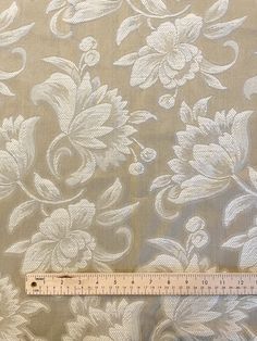 Each size piece is a separate listing. Both sides are lovely. See final photo. Discount will be taken at checkout. Elegant Cream Embroidered Fabric And Notions, Cream Brocade Fabric For Wedding, Cream Brocade Wedding Fabric, Both Sides, Off White, Floral, White