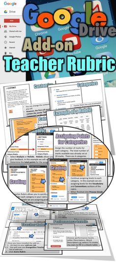 the google ad - on teacher rubric is shown with text overlaying it
