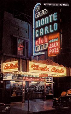 the marquee for monte carlo club in new york city, ny at night