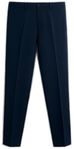 Blue Dress Pants With Welt Pockets For Office, Blue Tapered Leg Dress Pants For Office, Blue Office Wear Pants With Pockets, Blue Straight Hem Pants For Office, Classic Blue Dress Pants For Office, Blue Straight Dress Pants With Pressed Crease, Classic Blue Office Pants, Blue Office Pants With Pockets, Office Blue Pants With Pressed Crease