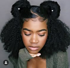 Natural Hair Pictures, Big Natural Hair, Exotic Hairstyles, Braided Bun Hairstyles, Girls Natural Hairstyles, Black Curly, Natural Curls Hairstyles