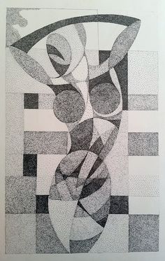 a black and white drawing with circles on it