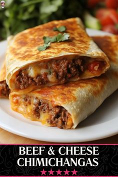 beef and cheese quesadilla on a white plate