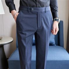 SPECIFICATIONS Material: Polyester Applicable Season: Spring and Autumn Style: England Style Applicable Scene: BUSINESS Front Style: Flat Pant Closure Type: Zipper Fly Gender: MEN Item Type: Suit Pants The Item is Asia Size Pls check the size chart carefully 1. Due to manual measurement, please allow 1-3cm tolerance. 2. Color may slightly vary from the image due to different computer screen and light affect. 3. If you are not sure about the size, please tell us your height and weight other infor Business Non-stretch Pants With Pockets, Non-stretch Business Pants With Pockets, Blue Full-length Pants For Office, Non-stretch Business Dress Pants, Fitted Formal Blue Work Pants, Fitted Blue Work Pants For Formal Occasions, Blue Fitted Work Pants For Formal Occasions, Blue Dress Pants With Welt Pockets For Office, Blue Office Bottoms With Pockets