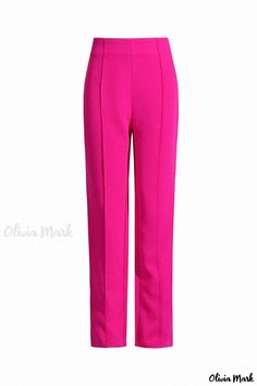 Oliviamark - Classic High-Waisted Skinny Jeans with Pintuck Embellishments Elegant Pink Bottoms For Night Out, Chic Spring Waist-length Bottoms, Pink High Waist Bottoms For Evening, High Waist Pink Bottoms For Evening, High Waist Pink Evening Bottoms, Elegant Pink Pants With Elastic Waistband, Chic Structured Fitted Pants, Fitted Structured Bottoms For Night Out, Elegant Pink Bottoms With Elastic Waistband