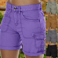 Womens Ladies Summer Combat Chino Cargo Casual Pant Shorts Loose Short Trouser *  | eBay Chic Short Pants At Cheap Price, Cheap Casual Bermuda Cargo Pants, Cheap Women's Shorts With Snap Buttons, Cheap Multicolor Shorts For Women, Cheap Multicolor Women's Shorts, Comfortable Shorts, Women Streetwear, Cargo Short, Pants Cargo