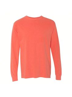 6.1 oz./yd (US), 10 oz/L yd (CA), 100% ring spun cotton, 20 singles. Garment-dyed soft ring spun fabric. Relaxed fit. Topstitched, classic width, collar. Twill taped neck and shoulders. Rib cuffs. Twill label.Garment-Dyed Heavyweight Long Sleeve T-Shirt (Bright Salmon) Coral Orange    Fabric   Non-Stretch  Men Clothing, size features are:Bust: ,Length: ,Sleeve Length: Red Salmon, Orange Fabric, Soft Ring, Coral Orange, Men Clothing, Twill Tape, Costume Design, Comfort Colors, All Fashion