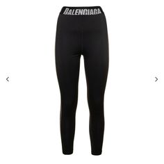 Women Balenciaga Leggings Size Medium Stretch Polyester Jersey Leggings. Jacquard Logo At Elasticized Waistband Contrast Stitching In Gray 80% Polyester, 20% Elastane. Made In Italy. Black Athleisure Pants With Logo Waistband, Black Bottoms With Logo Waistband In Elastane, Black Bottoms With Logo Waistband, Balenciaga Leggings, Balenciaga Pants, Balenciaga Black, Contrast Stitch, Black Leggings, Balenciaga