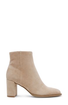 An almond toe and wrapped block heel balance a versatile bootie fashioned with a side zipper for easy entry. 3" heel Side zip closure Leather upper/synthetic lining and sole Imported Tan Booties, Tan Heels, Girls Wardrobe, Gossip Girl, Christmas List, Bootie, Side Zip, Side Zipper, Steve Madden