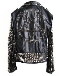 Men's Biker Silver Studded Elegant Leather Jacket Biker All Sizes Available Black Silver Studs Belted Front Zipper BACK ROUND STUDDED DESIGNStudded Jacket made with 100 % Genuine Top Quality Cowhide Leather Multi cor StuddedHigh Quality Studs. Each securely added by hand Cropped, Vintage - Inspired / Moto / Fit0.9 to 1.0 MM Cowhide Leather used Soft Black Real LeatherAll sizes Available(Over XL Size 40$ will Charged till 4XL and above size 60$ ll be charged more)Make sure to Look at the size cha Winter Biker Jacket For Alternative Fashion, Biker Style Jacket For Winter Alternative Fashion, Rock Style Winter Outerwear With Rivets, Winter Rock Style Outerwear With Rivets, Winter Motorcycling Outerwear With Rivets, Fall Leather Jacket With Rivets For Motorcycling, Black Winter Outerwear With Rivets, Winter Black Outerwear With Rivets, Black Biker Jacket With Rivets For Fall