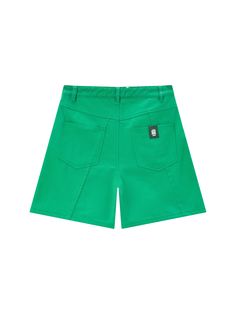 Transition into summer seamlessly with the Green Boxy Bermuda Shorts. The happy green hue of these solid-colored shorts provides a statement of its own, which is only enhanced by the shortsâ€?meticulous tailoring and construction. Pair with a printed blouse or top with similar accent colors, or coordinate with a solid neutral tee for color blocking effects. Details: Denim shorts in apple green Boxy fit Custom patch on back pocket Five-pocket styling Materials & Care: 100% Cotton Machine wash | D Jean Vert, Custom Patch, Custom Patches, Chic Top, Chic Me, Apple Green, Short En Jean, Printed Blouse, Accent Colors