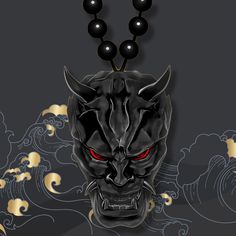 Release Your Rage HANNYA 般若 is a Japanese demon embodying vengeance and rage. After the betrayal, reborn as a Hannya demon that will seek revenge at any cost. 👹 2 x 2.7 cm Hannya Mask Pendant 👹 Tough Black Adjustable Beaded Necklace 👹 Handcrafted Black Onyx Beads 👹 Pendant is Made from Premium Onyx We Offer Worldwide FREE Shipping For All Orders Order processing takes 2-5 business days and shipping takes around 5-12 business days. However, depending on your location, customs, and availabilit Black Jewelry For Halloween Fantasy Events, Symbolic Black Halloween Necklace, Symbolic Black Necklace For Halloween, Japanese Accessories, Japanese Demon, Hannya Mask, Mask Necklace, Beads Pendant, Japanese Street Fashion