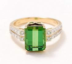 A true testament to timeless elegance, this gorgeous gemstone ring is a stunning symbol of everlasting beauty and sophistication. Elegant Emerald-cut Tourmaline Ring, Elegant Emerald Cut Tourmaline Ring, Elegant Tourmaline Rings With Accent Stones, Elegant Tourmaline Ring With Center Stone, Elegant Yellow Gold Tourmaline Emerald Ring, Elegant Yellow Gold Tourmaline Birthstone Ring, Classic Tourmaline Jewelry For May Birthstone, Elegant Tourmaline Jewelry With Center Stone, Elegant Tourmaline Jewelry For May Birthstone