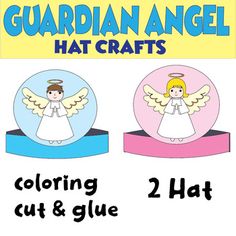 an image of a cartoon character with two hats and one angel on it's head