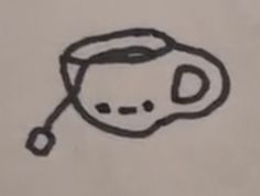 a drawing of a mug with a spoon in it