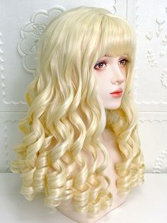 This price is for a wig only, others are not included.   	 		 			Size 			Free Size 		 		 			Hair Length 			60 Pretty Birthday Hairstyles, Reference Hair Drawing, Blonde Hair Character Design, Ringlet Curls Hairstyles, Curled Hair Hairstyles, Bangs And Curls, Hair Styles Wig, 2013 Hairstyles, Curls Wigs