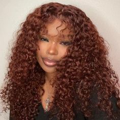 This Auburn Deep Wave Wig is made with a premium 13x4 lace frontal, providing a natural looking hairline and allowing for maximum styling versatility. HD transparent lace creates a realistic scalp appearance and the reddish-brown color creates a stylish, modern look. Made with 100% human hair, this 30-inch wig is sure to be the perfect addition to your wardrobe. Auburn Lace Front Wigs Deep Wave Human Hair 13x4 HD Frontal Wigs Reddish Brown Color 30 Inch Transparent Lace Wigs Hair Grade: 10A Hair Lace Front Wigs Deep Wave, Reddish Brown Wig, Wigs Deep Wave, Reddish Brown Hair, Dyed Curly Hair, Brown Curly Hair, Ginger Hair Color, Colored Curly Hair, Lace Frontal Wigs