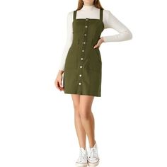 Update your weekend collection with this classic green dress. Fit and flare dress structure adds a playfulness to your outfits and the button detailing gives a 60s inspired feel. Featuring a square neck, sleeveless design, and adjustable strap. Perfect for the weekend, wear with trainers and a cross body bag for an off-duty look. Please check your measurements to make sure the item fits before ordering. Model Body Size: Height: 5'6", Chest: 32 5/8 inches, Waist: 24 3/8 inches, Hip: 35 3/8 inches, Weight: 110 lbs, model is wearing an XS. Body Size Chart (in inches) Size----Chest Girth----Waist Girth----Hip Girth-----Shoulder Width XS---------33--------25---------35 1/2-------14 3/4 S-----------35--------27---------37 1/2-------15 1/4 M--------37--------29--------39 1/2-------15 3/4 L------- Dress Structure, 110 Lbs, Dress Xl, Weekend Wear, Model Body, Body Size, Fit And Flare Dress, Xl Dress, Body Bag