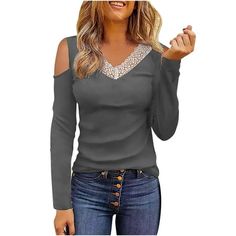 Women Solid V Neck Long Sleeve Lace Hollow Out T Shirt Polluver Blouse Tops Features: The fabric is stretchy, comfortable and breathable. Occasions: This lace tops fits for daily wear, school, sport, vacation, party, home and other indoor and outdoor activities It will be perfect to pair with pants, leggings or jeans for a casual yet trendy look, suitable for spring, autumn or winter. It is a wonderful gift to yourself, friends or family members. Please check the size chart and then to choose yo Shirt Transparent, Soft Feeling, Blouse Tops, Brand Clothing, Top Sales, Fashion Styles, Lace Tops, Long Sleeve Lace, Half Sleeves