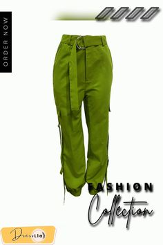 Hip Hop Street Solid Color Casual Cargo Pants Spring Utility High-waisted Pants, Spring High-waisted Utility Pants, Spring Stretch Cargo Pants, Spring Green Wide Leg Cargo Pants, Trendy Stretch Cargo Pants With Belt Loops, Stretch Trendy Cargo Pants, Trendy Spring Cargo Pants Ankle-length, Spring Cargo Style Parachute Pants, Trendy Green Parachute Pants For Fall