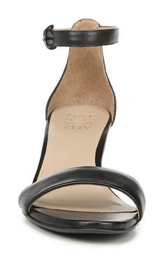 Show off that new pedi all day long in this minimalist sandal featuring only two straps and all of the signature comfort Naturalizer is known for. This easy-wearing style comes in a variety of colors designed to complement a range of skin tones. 2 1/2" heel Adjustable ankle strap with buckle closure Contoured insole with arch support Textured slip-resistant sole for enhanced traction Leather upper/synthetic lining and sole Imported Women's Shoes Sleek Single Strap Leather Heels, Leather High Heel Sandals With Single Strap, Sleek Open Toe Sandals With Buckle Closure, Leather Open Toe Heels With Single Strap, Black Leather Sandals With Single Strap, Black Leather Single Strap Sandals, Leather Heels With Single Strap, Sleek Single Strap Ankle Sandals, Sleek Sandals With Heel Loop And Block Heel