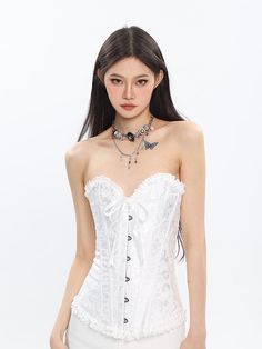 size Clothing length Bust S 36 62 M 37 66 Brand: other/otherSize: S MColor classification: black whiteSeason: SummerThickness: Regular Boned Corsets, East Asia, Runway Models, Fitted Skirt, The Chic, Corset Top, Evening Wear, Floral Embroidery, Size Clothing