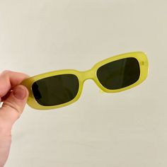 Ou Sunglasses In A Beautiful Lemon/Lime Limoncello Color. Brand New, Never Worn. Yellow Rectangular Sunglasses With Gradient Lenses, Trendy Urban Outfitters Sunglasses With Uv Protection, Casual Green Rectangular Sunglasses, Green Sunglasses With Uva Protection For Spring, Green Rectangular Sunglasses For Beach, Yellow Sunglasses For Summer Vacation, Trendy Green Sunglasses For Summer, Yellow Plastic Sunglasses For Summer, Summer Yellow Sunglasses With Mirrored Lenses