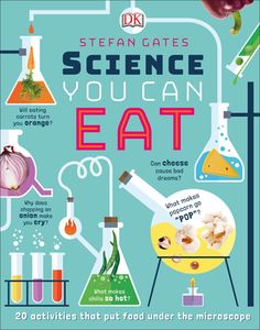 the science you can eat book is shown with illustrations on it and an image of vegetables,