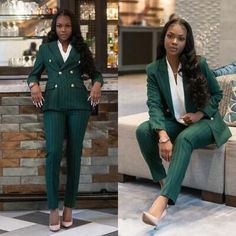 Top Rated Green Striped Women's Suits Office Work Wear Ladies 2 Pieces Outfits Party Prom, Womens Clothing Woman Suit With Corset, Green Suit For Women Wedding, Graduation Outfit Ideas Suit Women, Realtor Fits, Green Suit For Women, Office Attire For Women, Yuppie Fashion, Grad Fits, Realtor Outfits