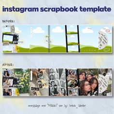 the instagram scrapbook template is designed to look like it has been made with photos and