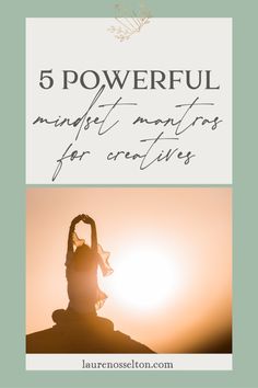 a woman doing yoga poses with the words 5 powerful mindful moves for creatives