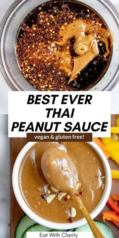 the best ever thai peanut sauce in a bowl