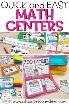 the quick and easy way to teach math centers